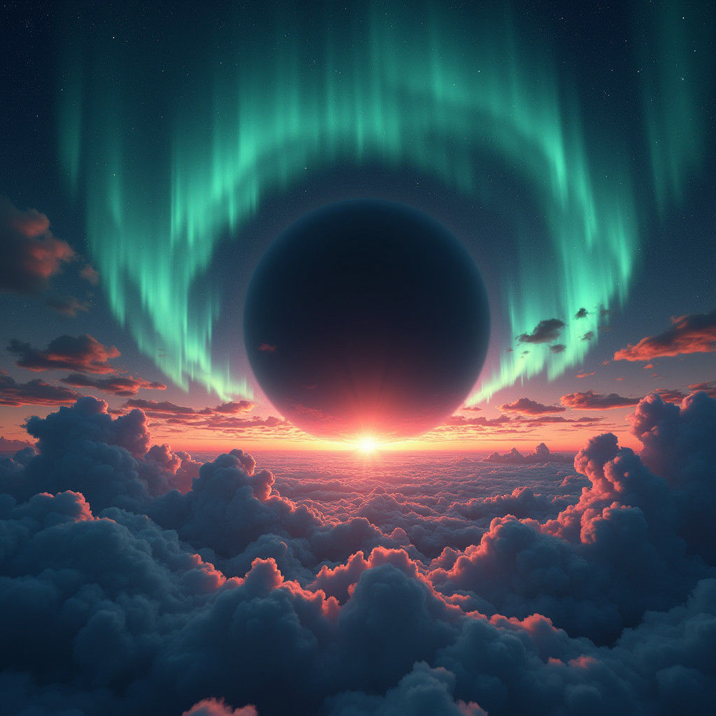 Black Hole Aurora Borealis: A Sci-Fi Matte Painting