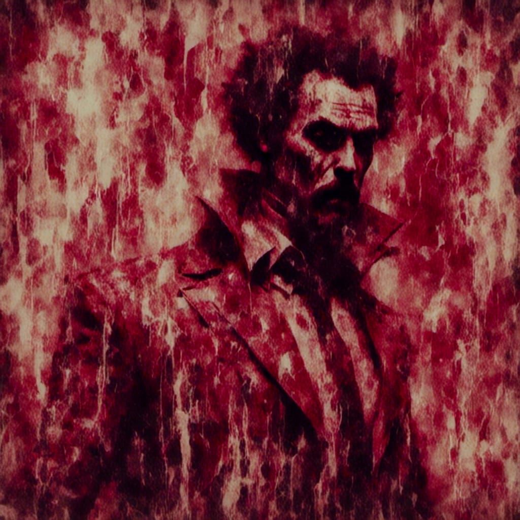 Macabre Mr. Satan on Grungy Walls