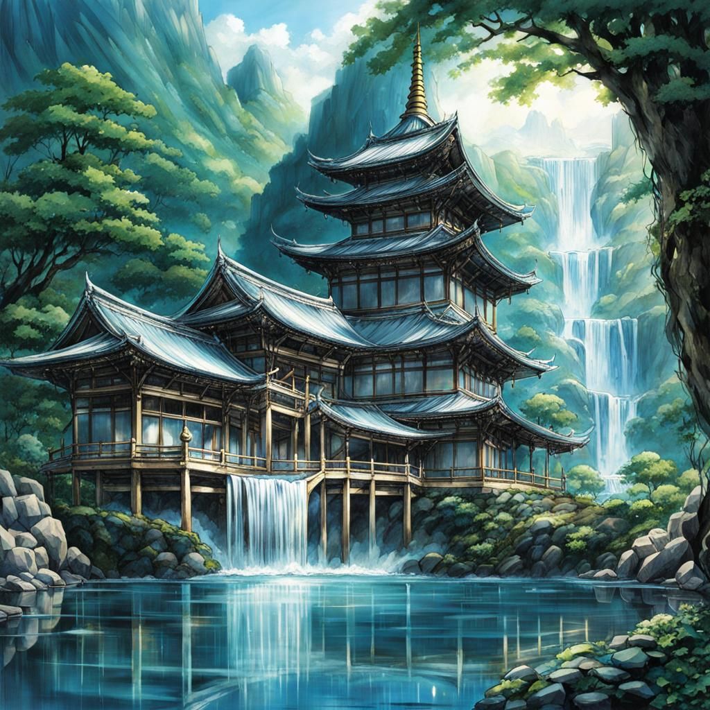 Manga Tear Reflecting in Temple Glass