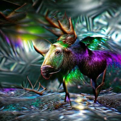Iridescent Moose in 8K Resolution