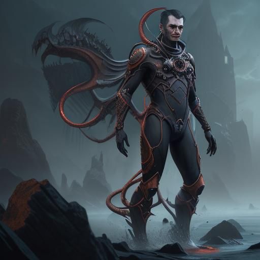 Vampire in Diving Suit Fantasy Concept Art