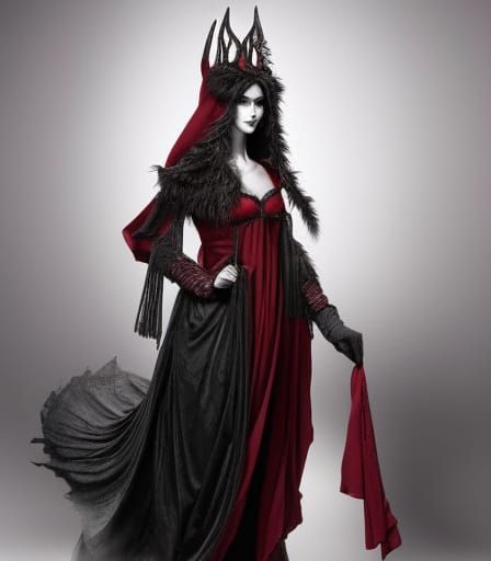 Fae Queen: Little Red Riding Hood in Pencil Sketch