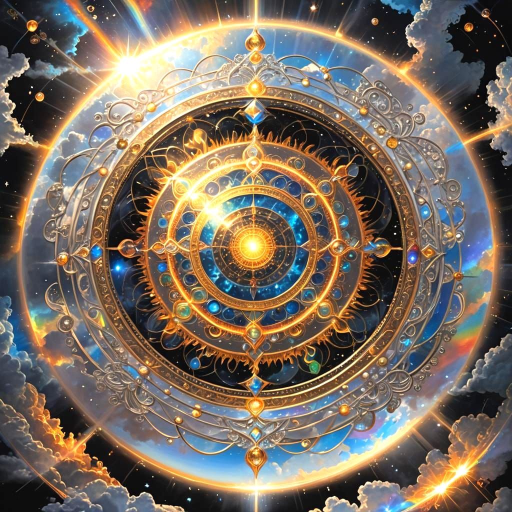 Ethereal Being Lounging on Cloud in Opalescent Light