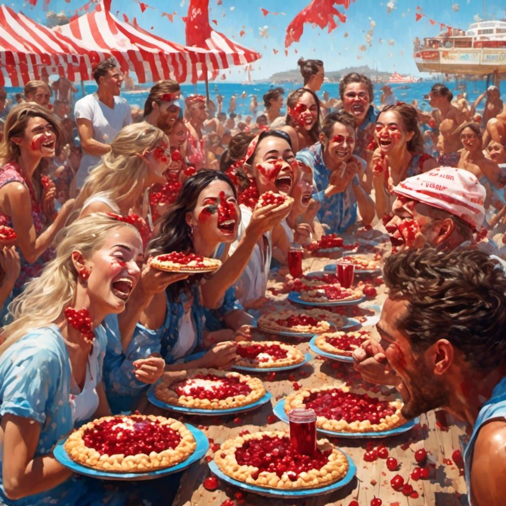 Cherry Pie Eating Contest at Beach Wharf
