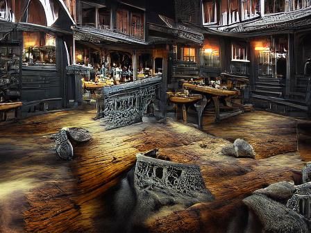 Detailed Old Fashioned Tavern Matte Painting