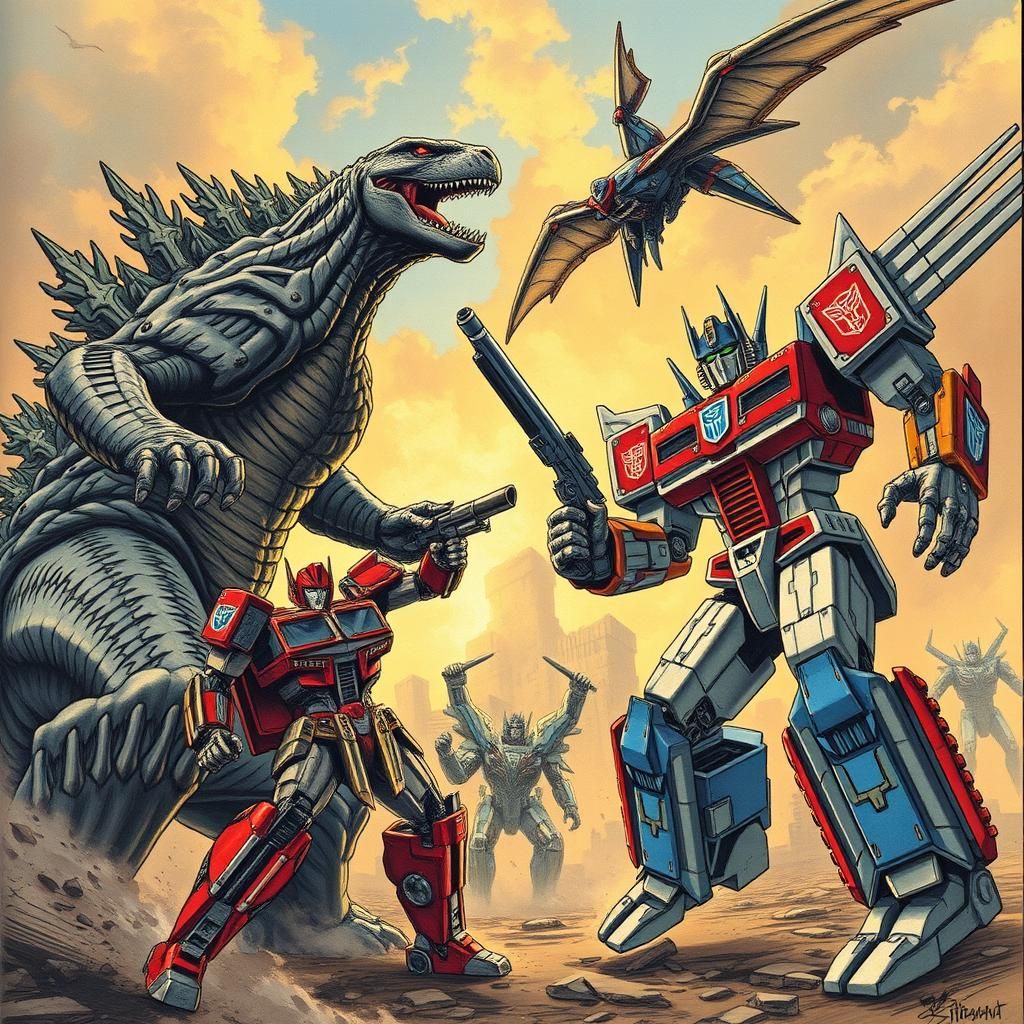 Godzilla and Mothra vs. Transformers