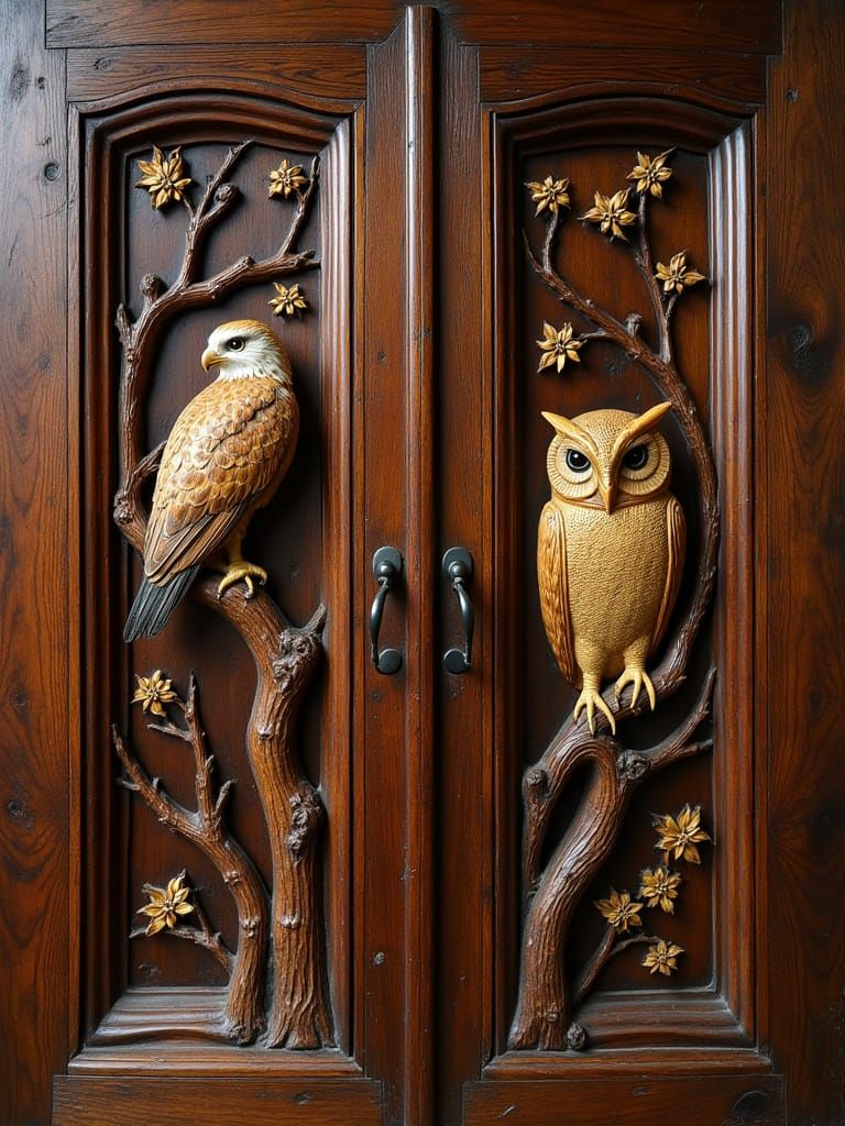 Luxurious 18th Century French-Style Wooden Door with Intrica...