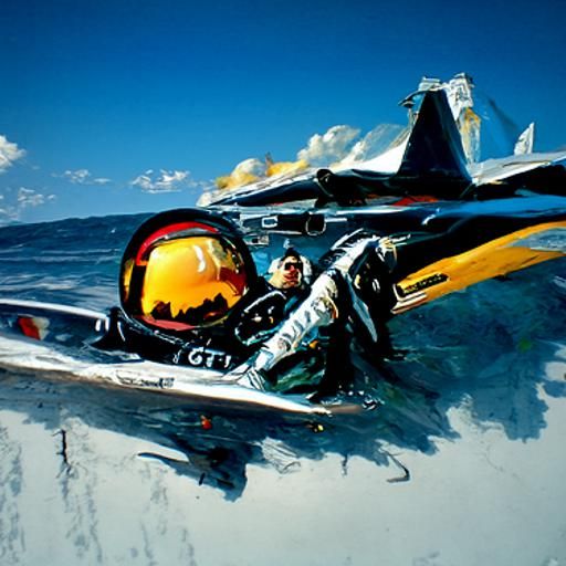 Fighter Jet Soaring: Oil Painting