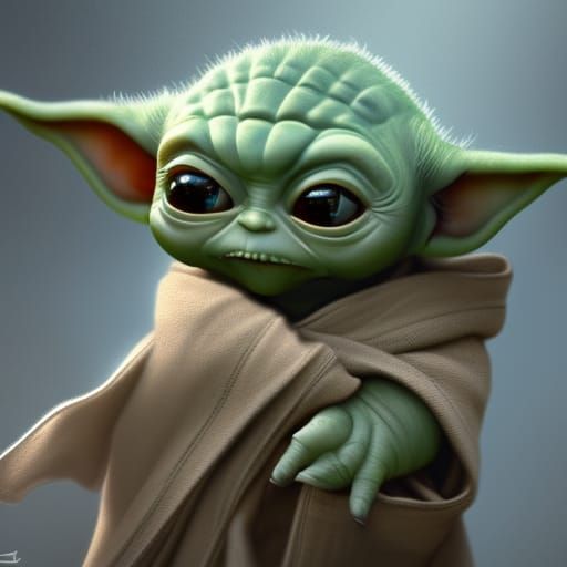 Hyperdetailed Art of Baby Yoda Grogu