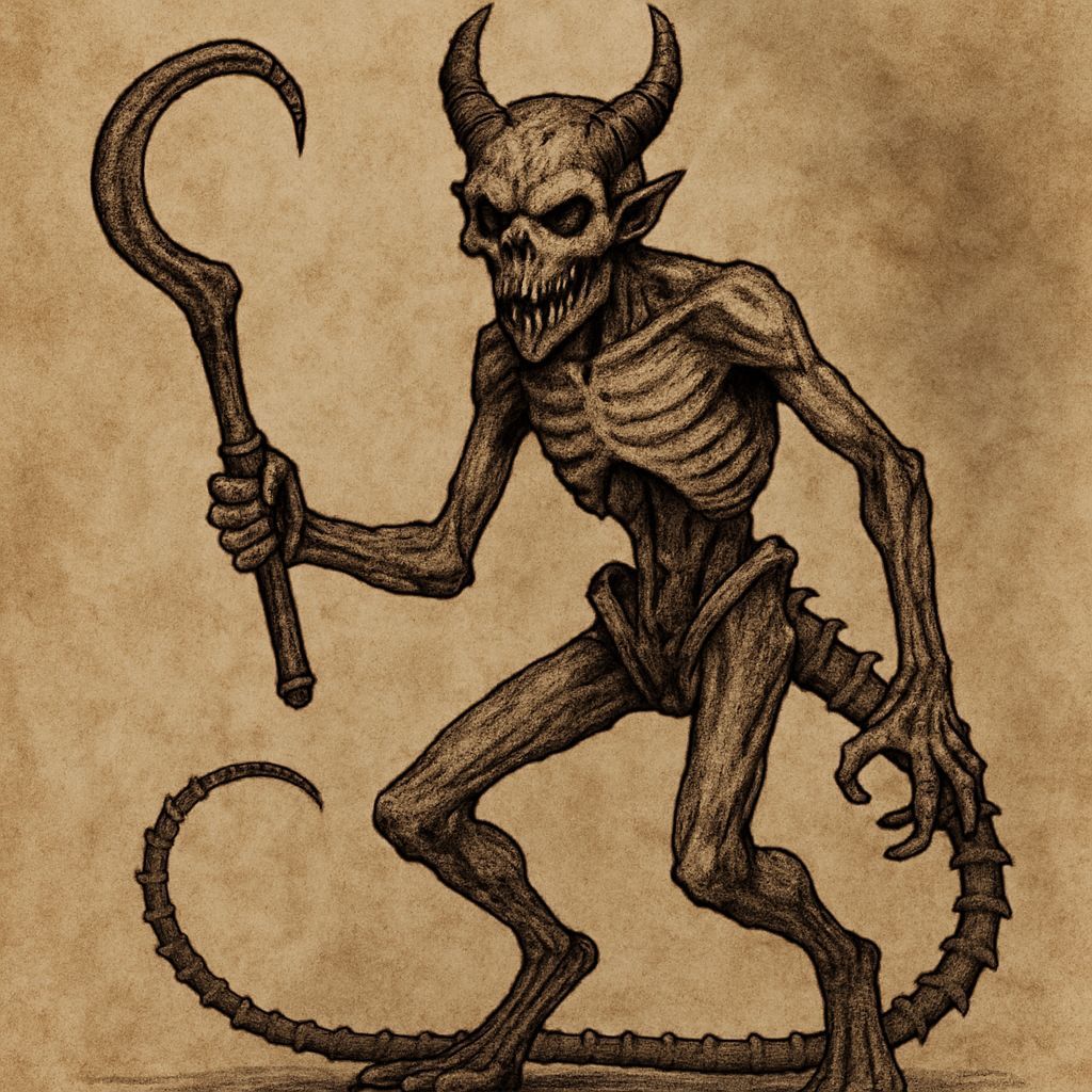 Devilish Boney Humanoid with Hook Weapon