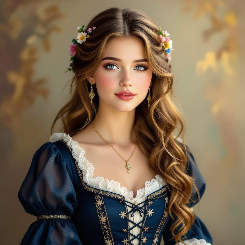 Victorian Bohemian Woman in Golden Light