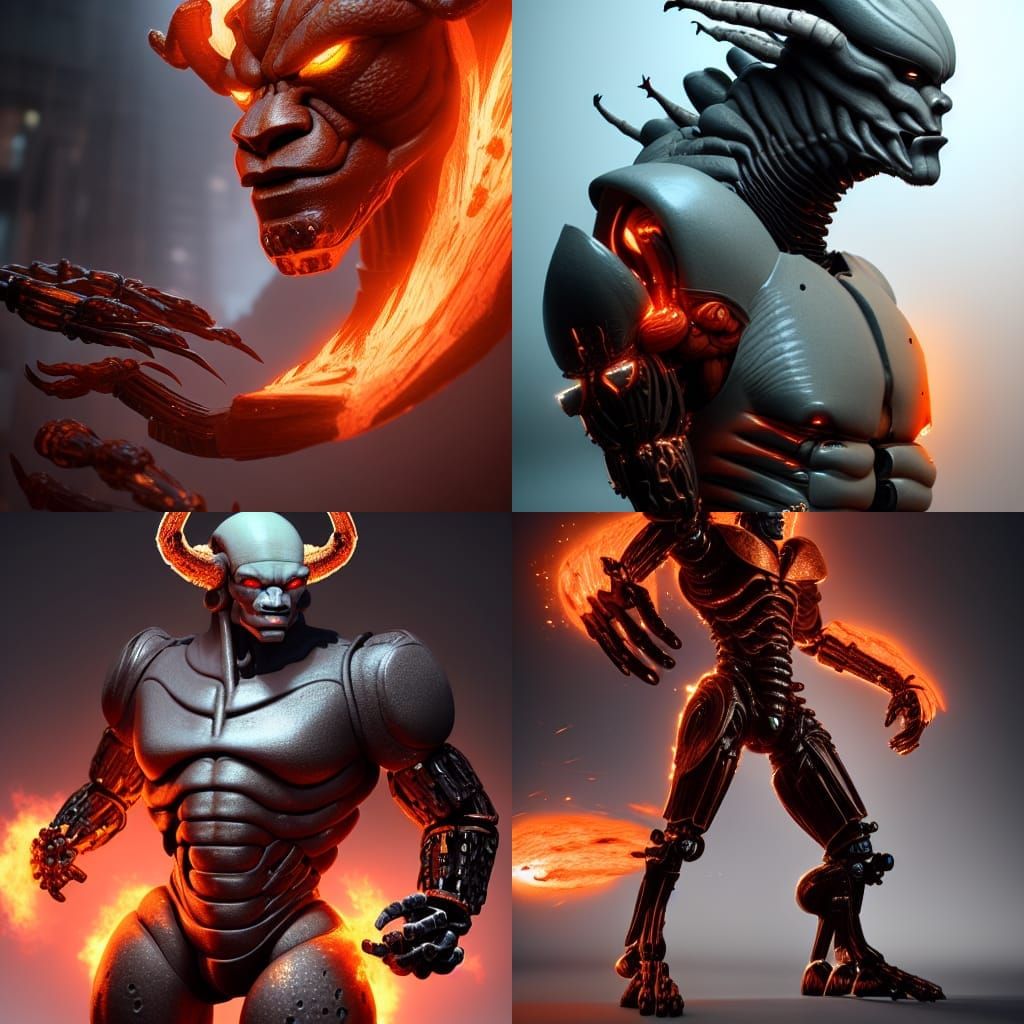 Biopunk Cyborg Portrait in Hyperrealism Style