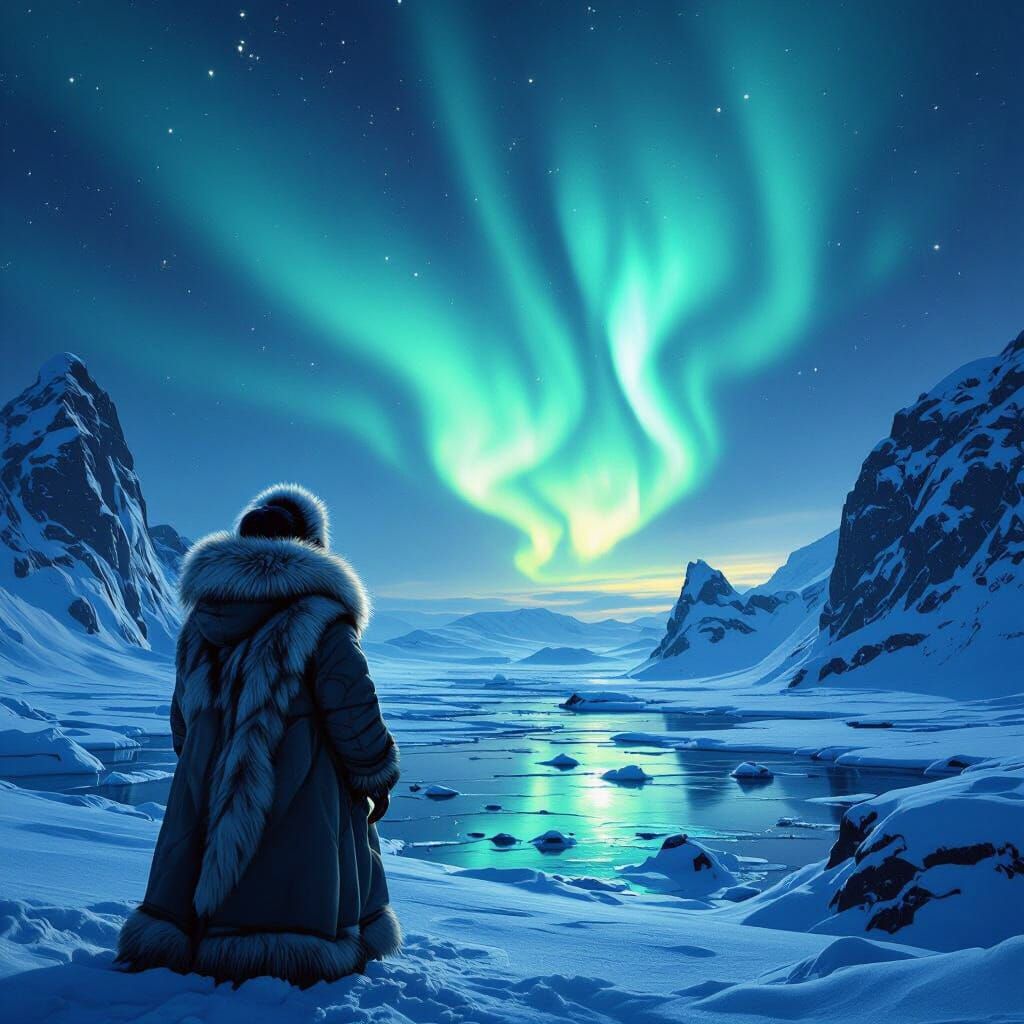 Inuit Native Watches Vibrant Aurora Borealis