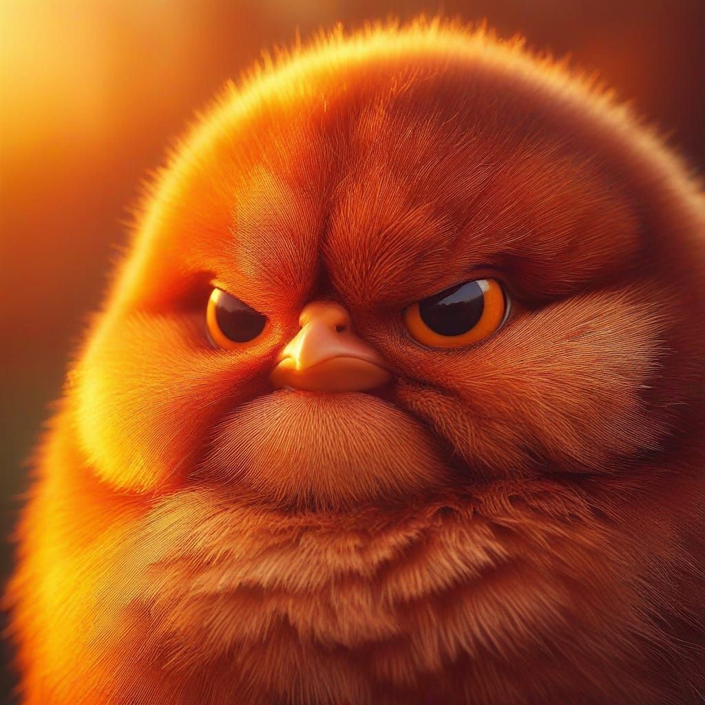 Humorous Chick Portrait with Sarcastic Expression