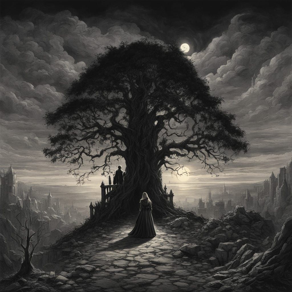 Majestic Vampire Encounter in a Haunted Castle