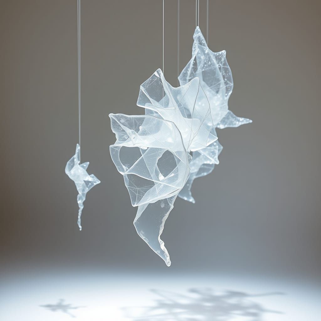 Ethereal Crystal Sculptures Flowing in Liquid Beauty