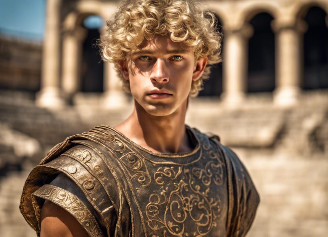 Hyperrealistic Roman Teen in Ancient Arena