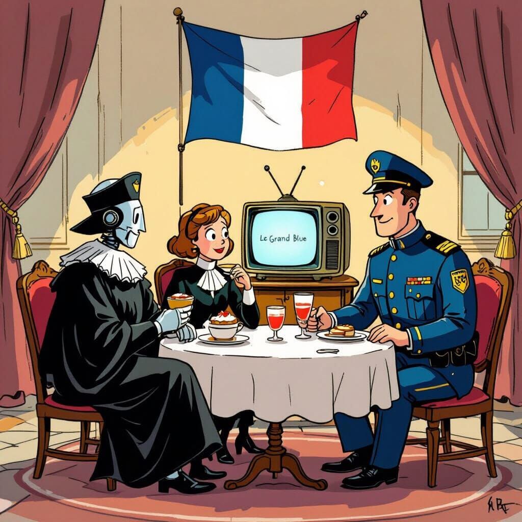 French Officials Enjoy Tiramisù Watching 'Le Grand Blue'