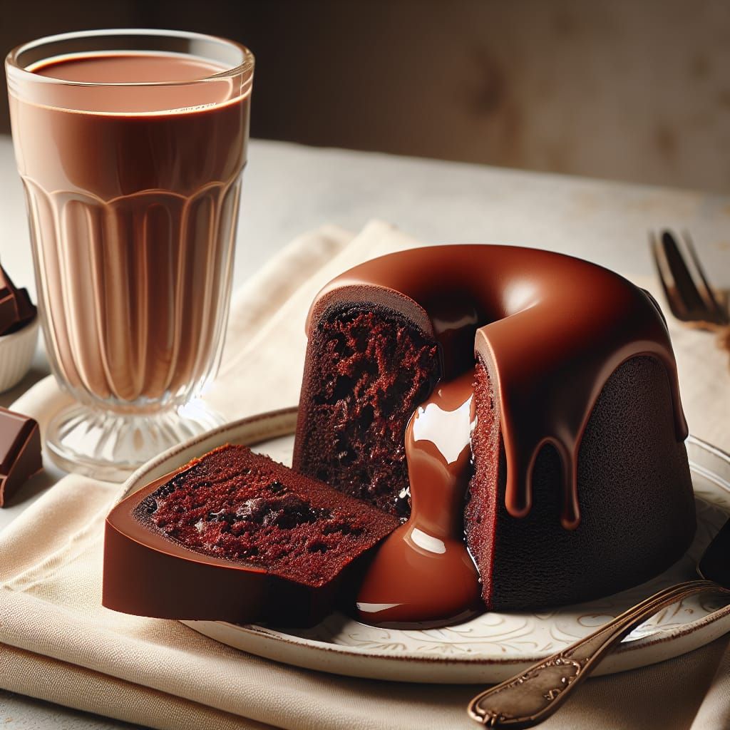 Decadent Chocolate Lava Cake with Rich Chocolate Ganache
