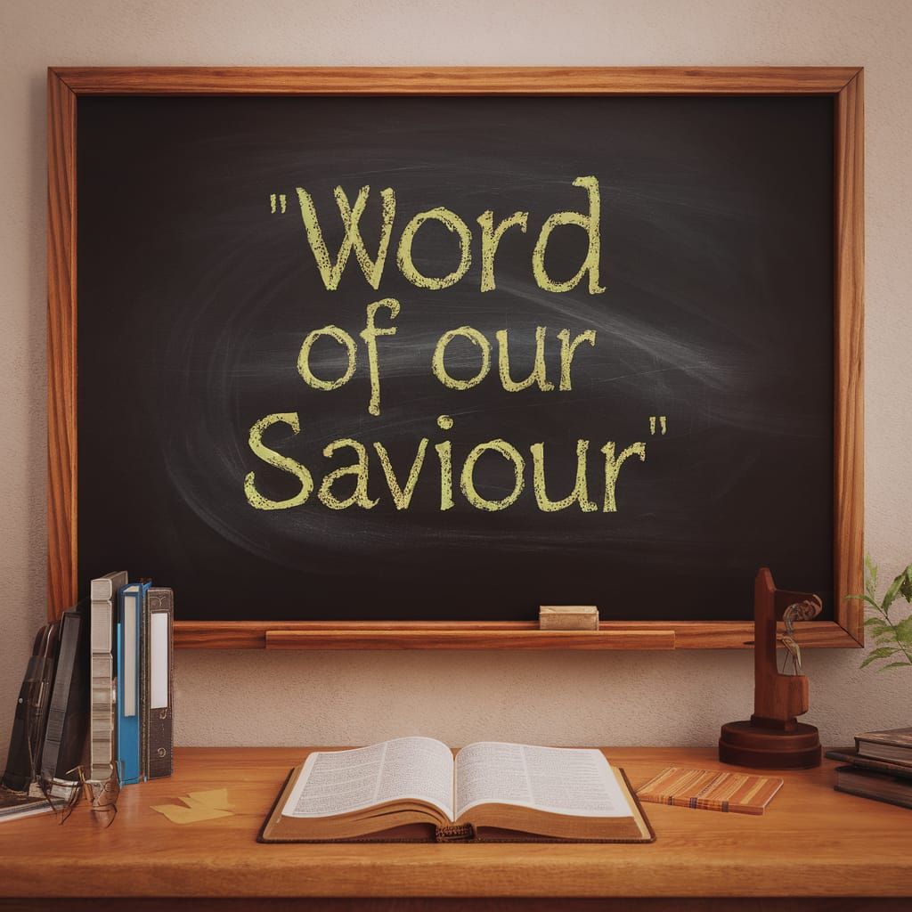 Blackboard Bible Message in Detailed Matte Painting