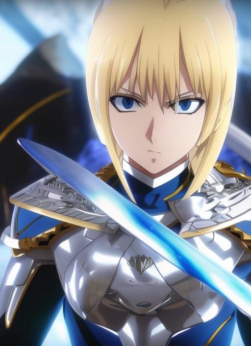 Saber Artoria Pendragon Portrait in Anime Style