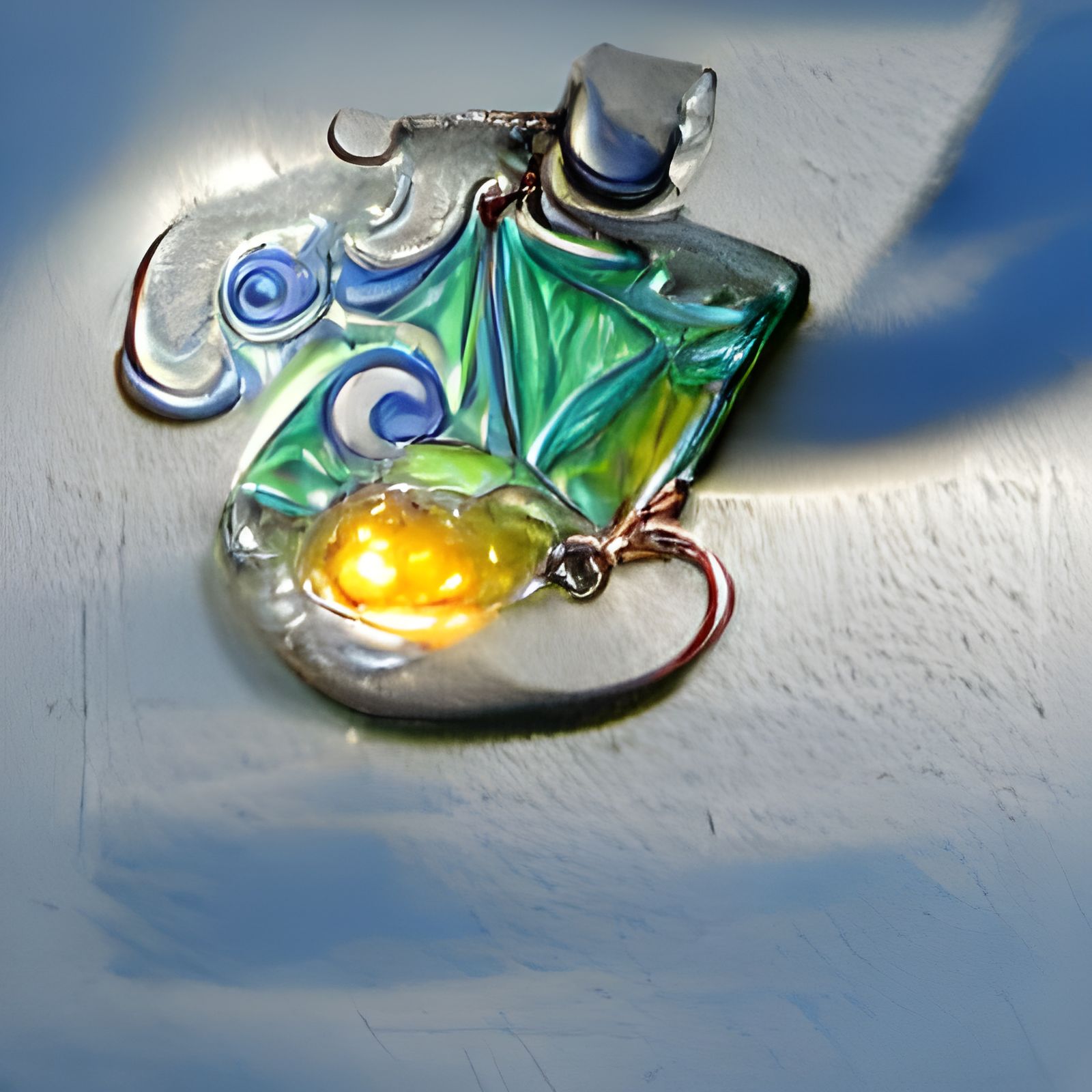 Shimmering Lambency: Irradiant Glass Pendant