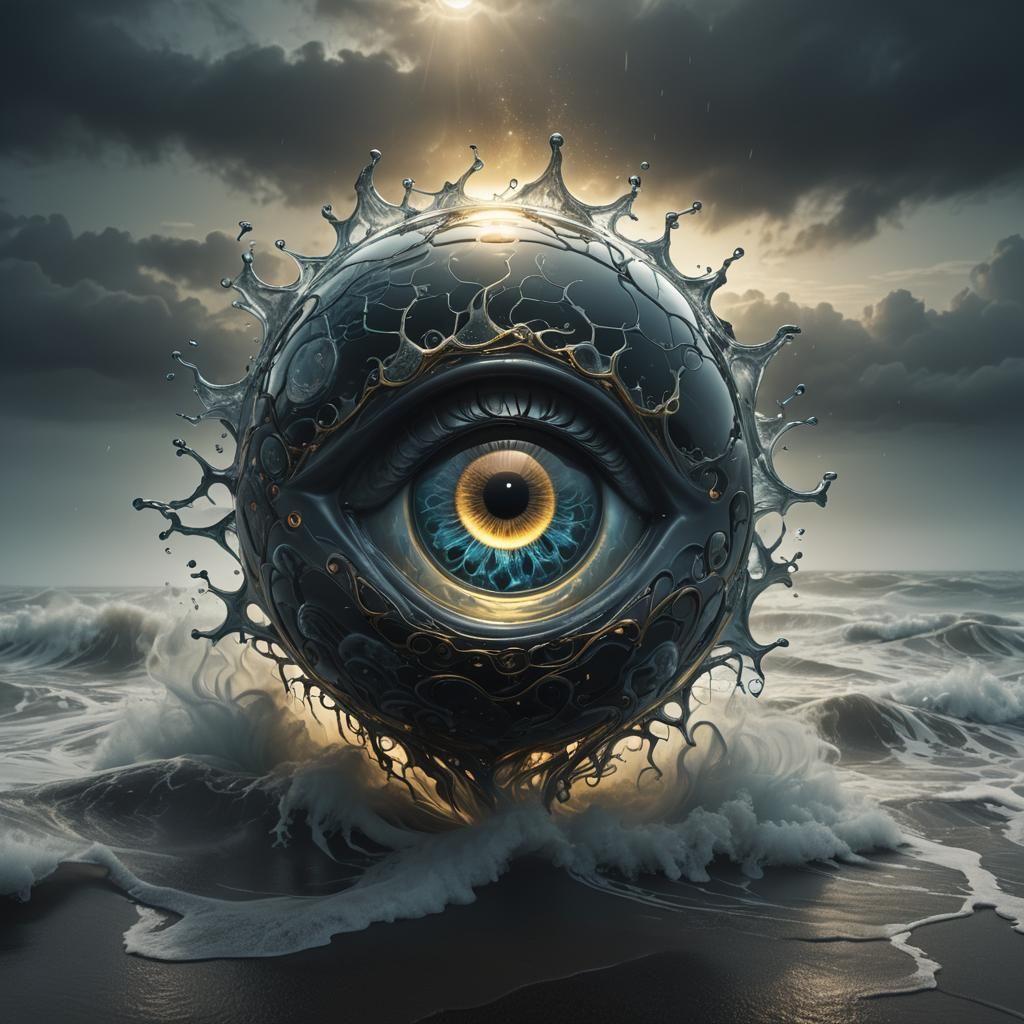 Bioluminescent Glass 'A' in Dark Fantasy 3D Render