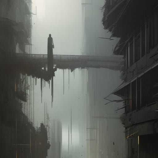 Dark Fantasy Canary on Weathered Concrete