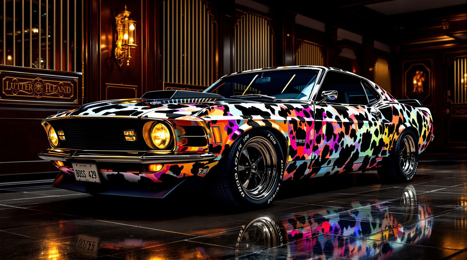 1970 Mustang Boss 429 with Cow Print in Chiaroscuro