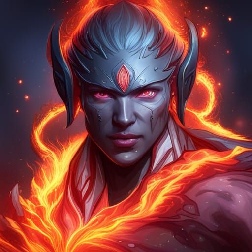 Volcanic Magma Portrait in Hyperdetailed Digital Art