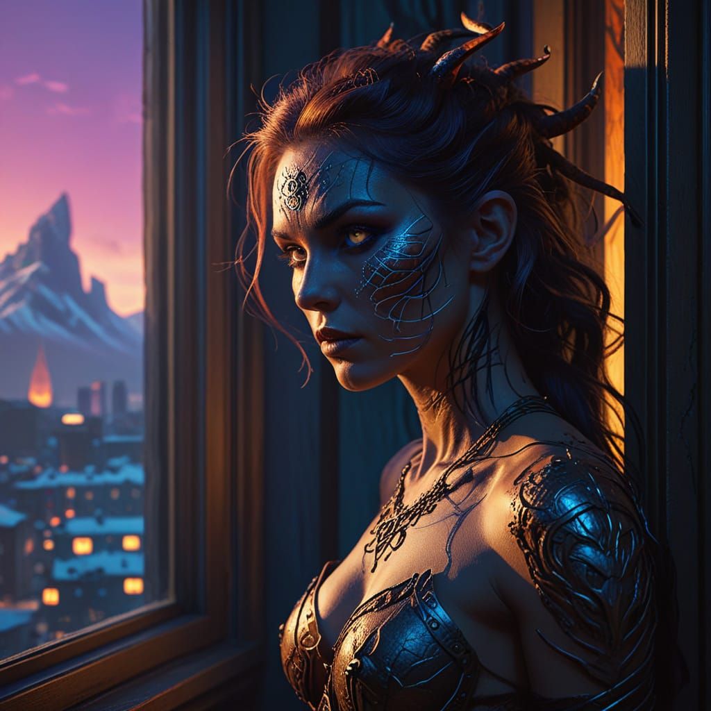 Futuristic Metropolis Demons Emerge in Vibrant Science Ficti...