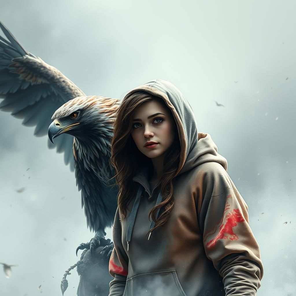 Woman and Eagle: Watercolor Fantasy Concept Art