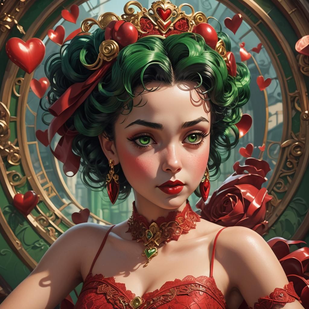 Betty Boop Portrait in Art Nouveau Style