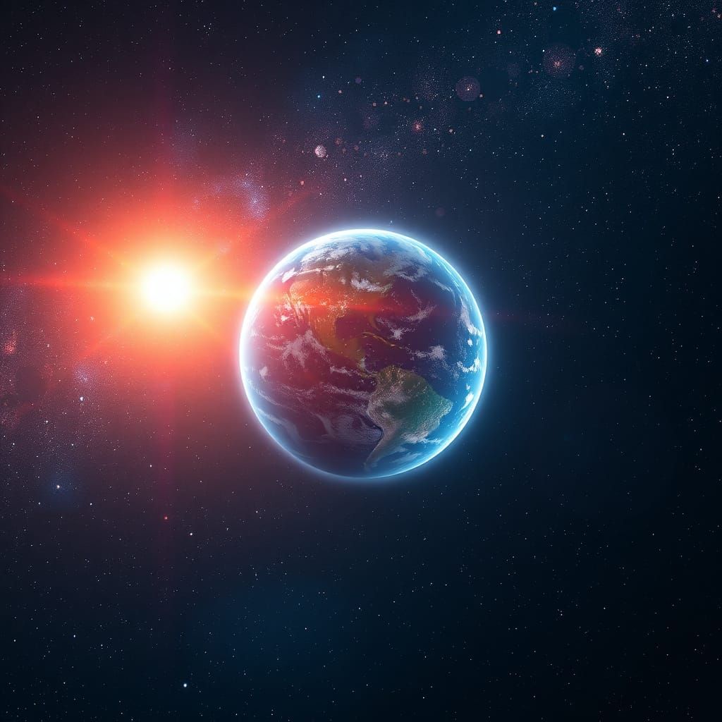 Earth Glowing with Lights: Cinematic Space Drama