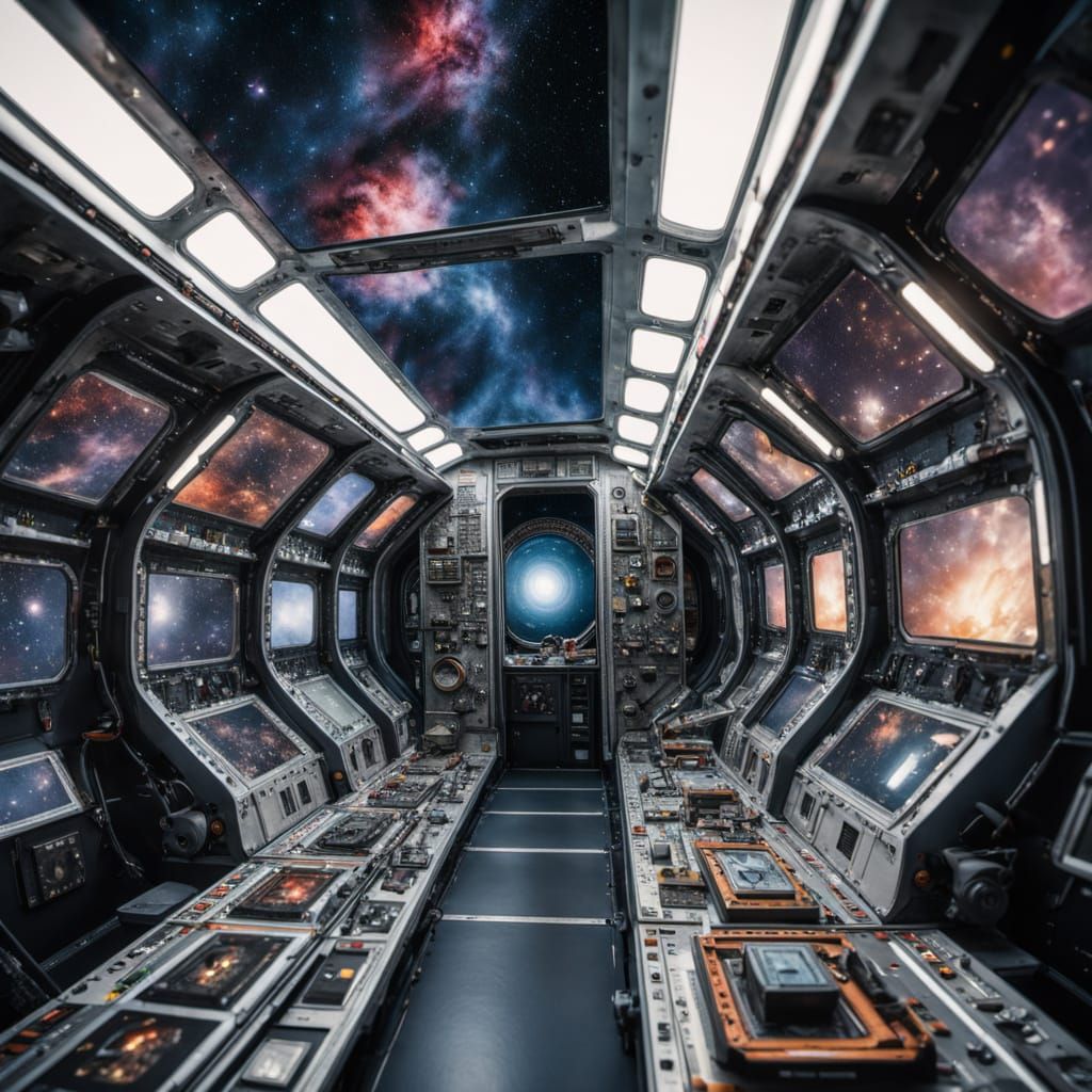 Stardust Rocket Ship Travels Through Colorful Galaxies