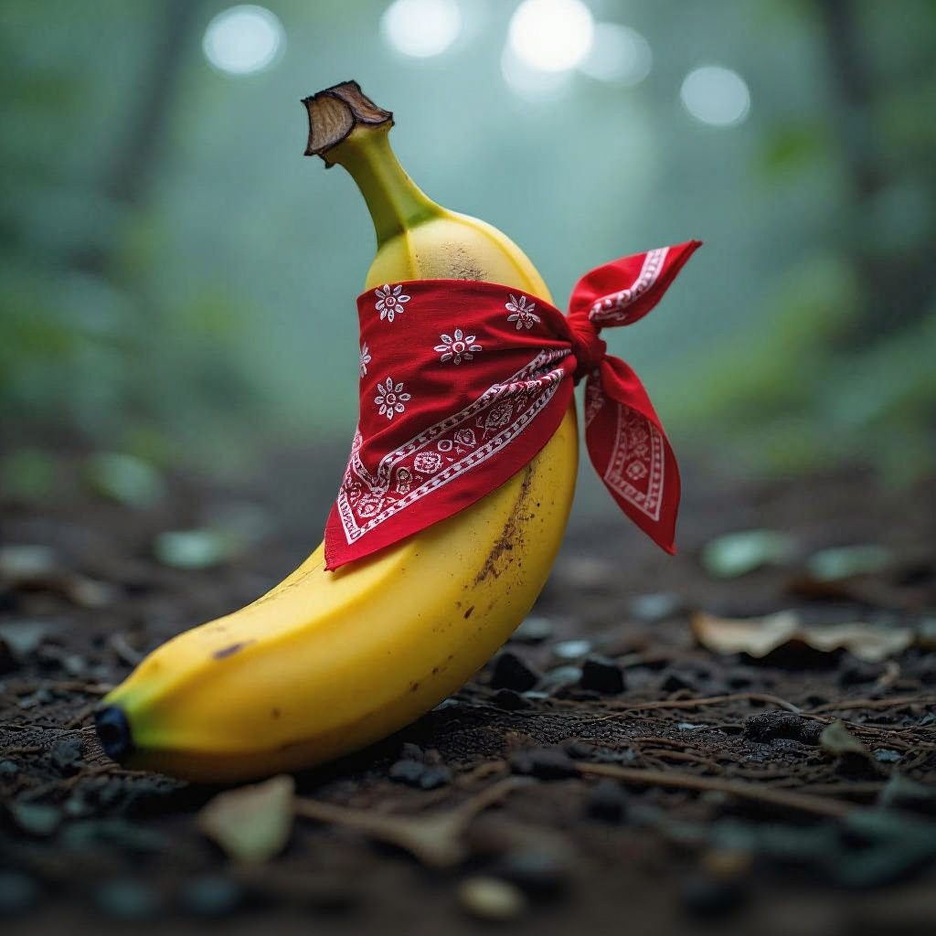 Cinematic Banana with Bandanna Film Still
