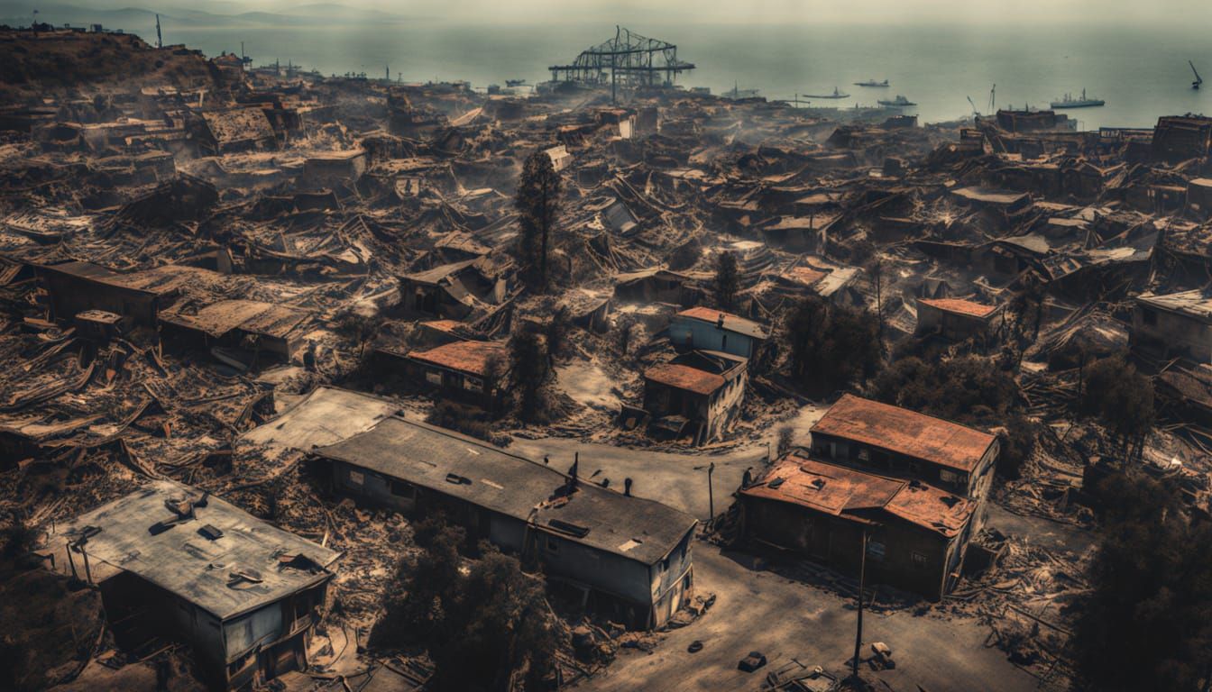 04 12 2014 A forest fire swept into the port city of Valparaíso, Chile, destroying several thousand homes and claiming t...