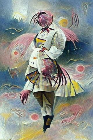 Madoka Kaname in Retrofuturism Cyberpunk Style