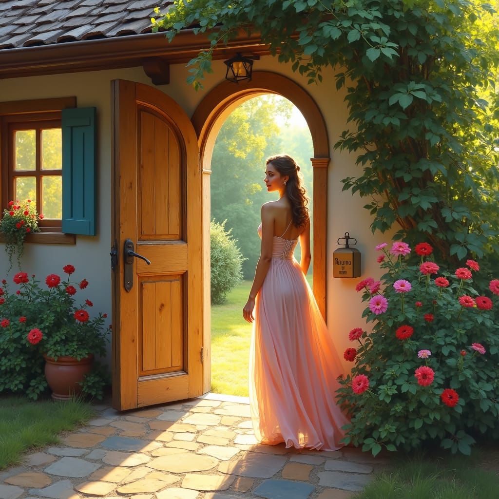 Welcoming Guests in Impressionist Style