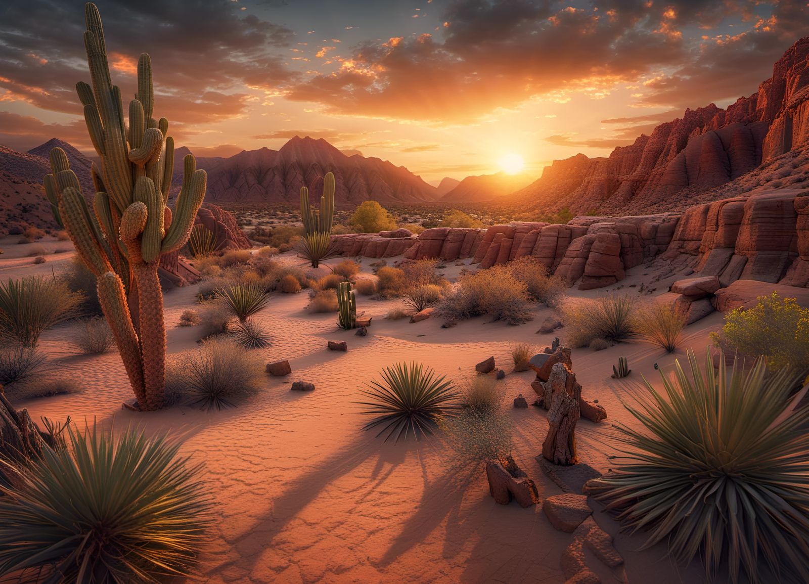 Desert sunset.