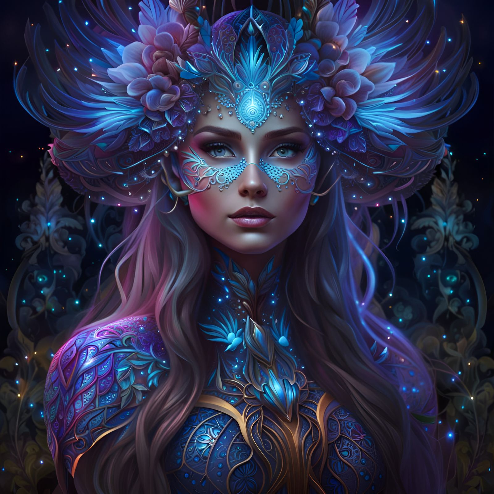 Glass Fairy Goddess in Fractal Fantasy World