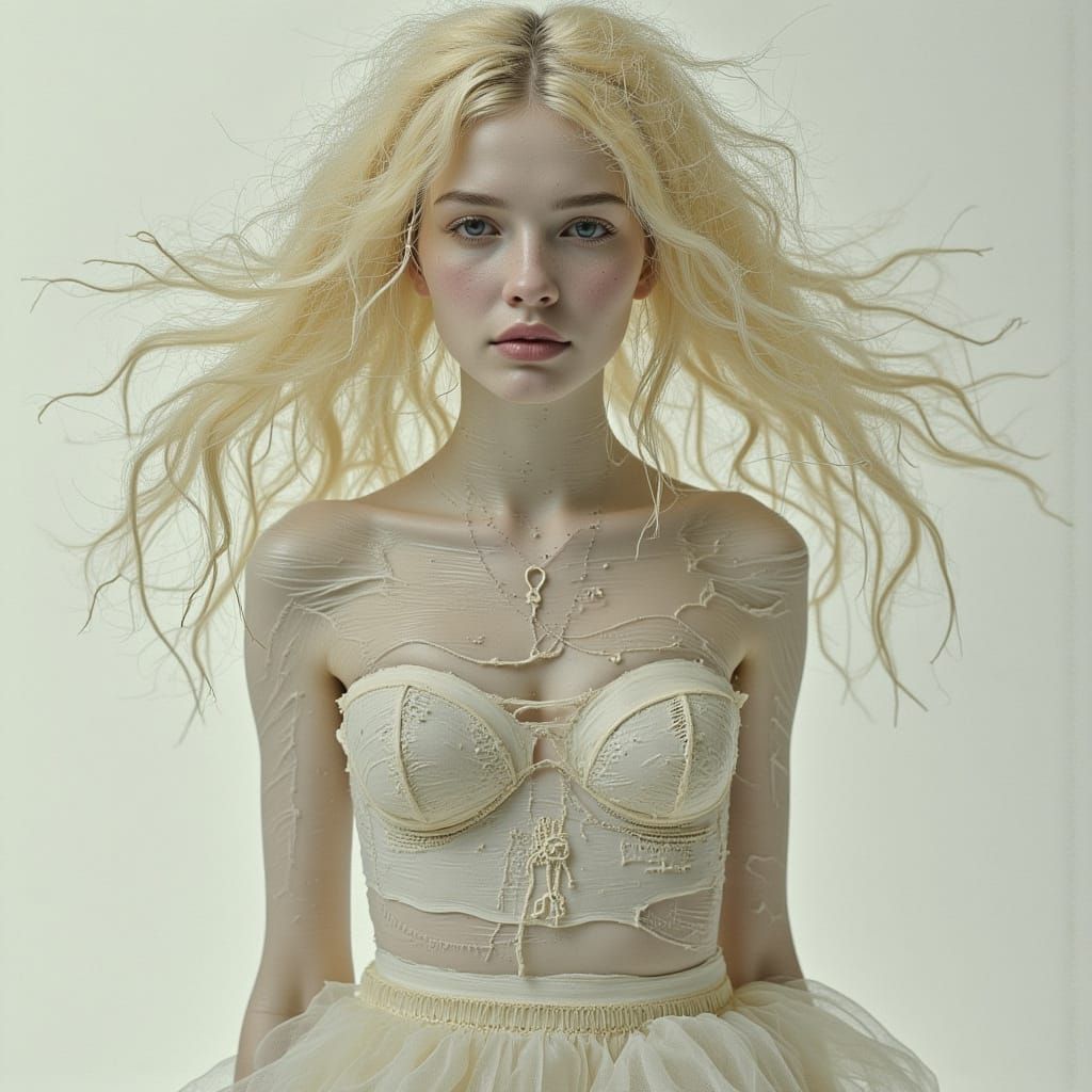 Woman Constructed from Translucent Plastic in Hyper-Realisti...