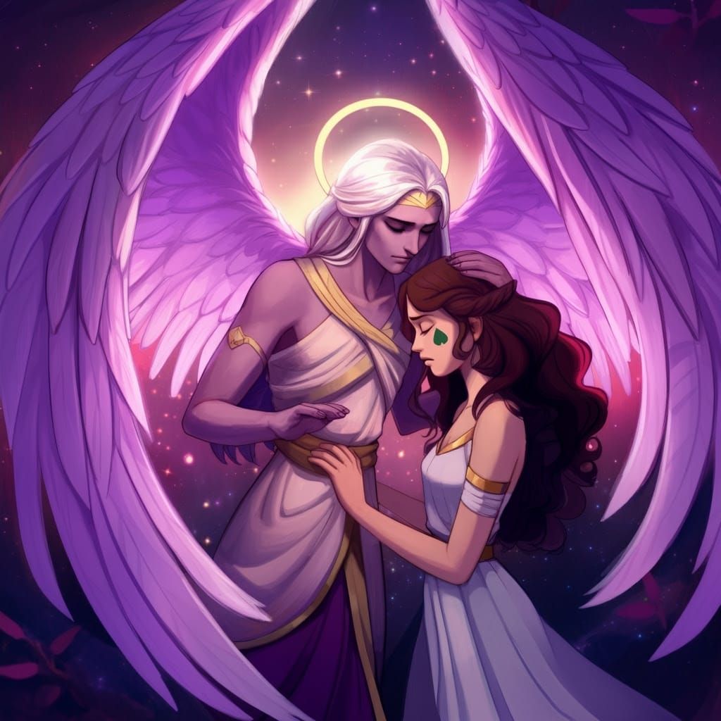 Archangel Zadkiiel's Healing Touch: Ethereal Scene