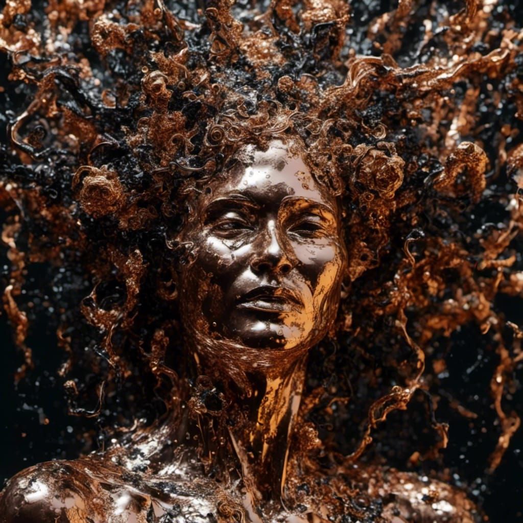 <lora:Liquidized:1.0> <lora:Native woman:1.0> A woman in liq...