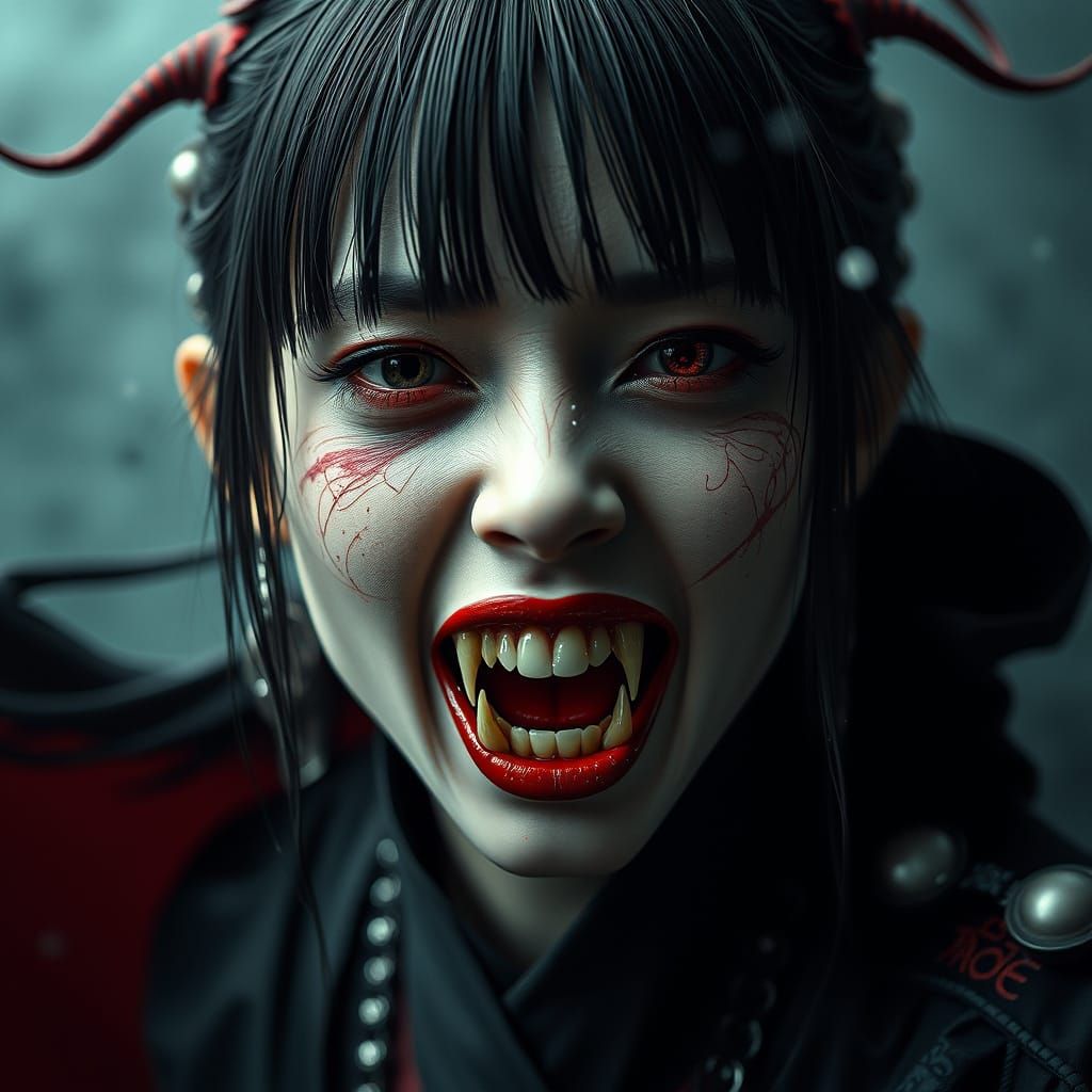 Japanese Vampire in Hyper-Surrealistic Splendor