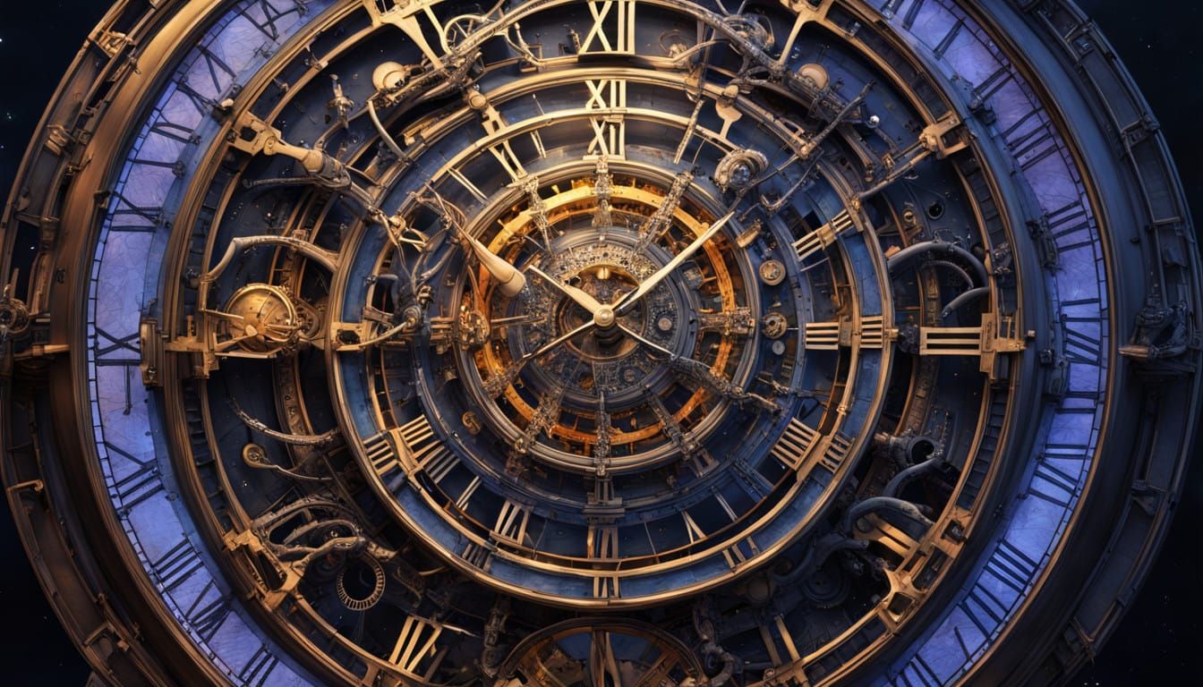 Majestic Cosmic Clock Unveils New Year's Countdown in Biomec...