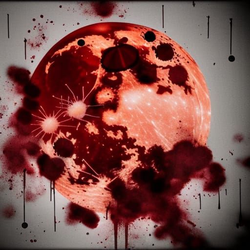 Dramatic Blood Moon in the Night Sky