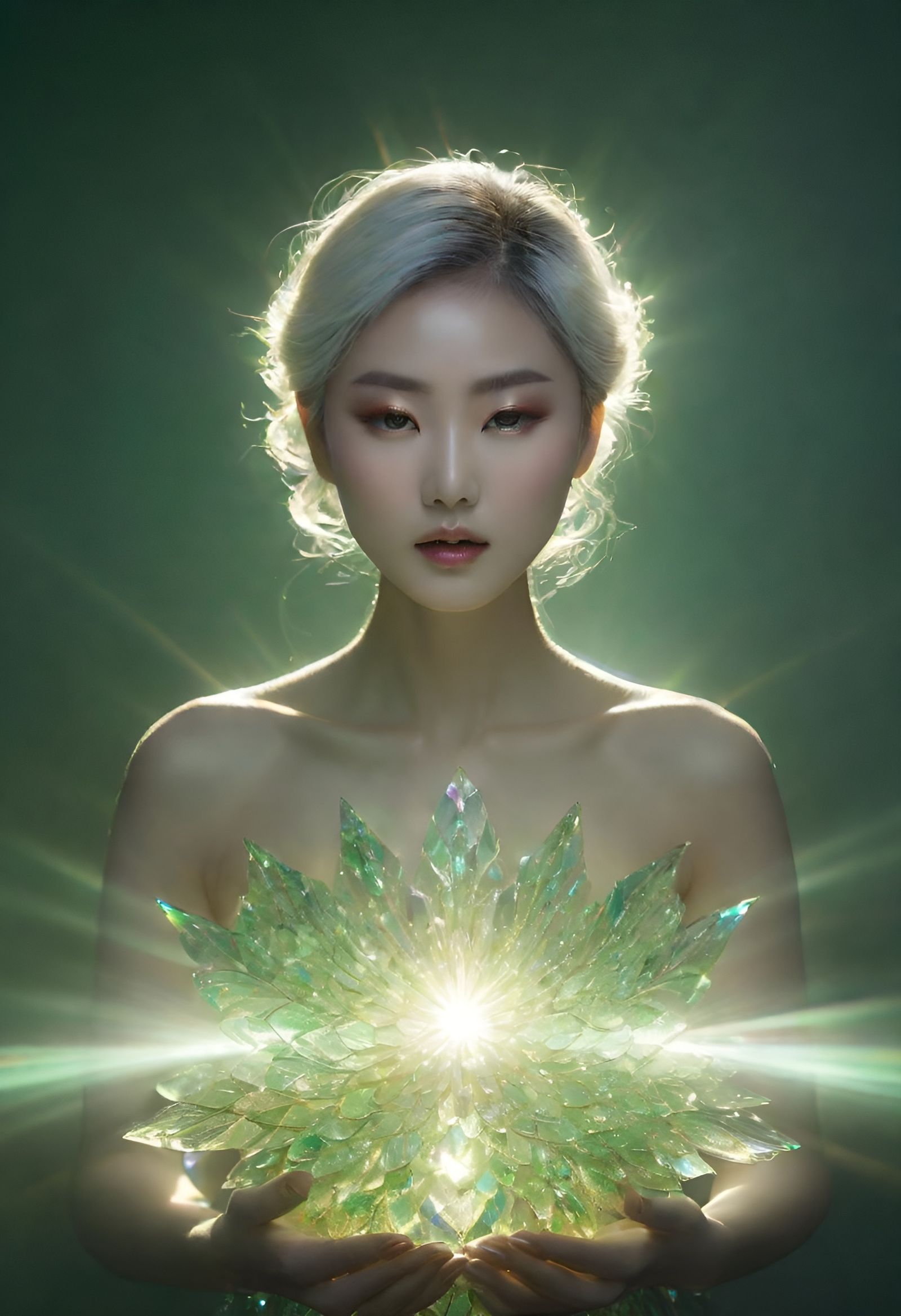 Mythical Creature with Iridescent Scales in Oriental Style