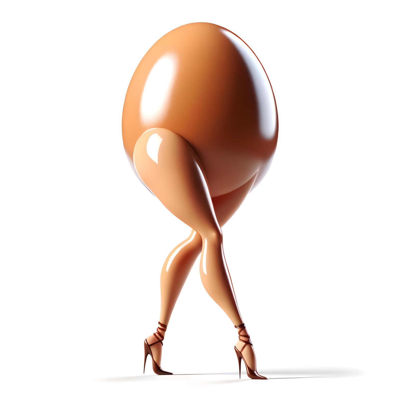 Cartoon Egg with Dancer Legs in CGI Style
