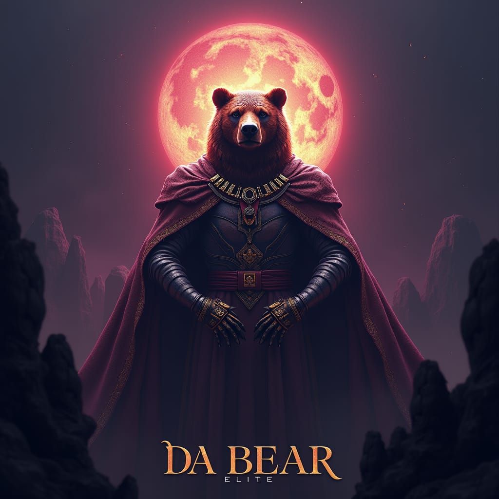 Regal Bear Queen Wallpaper in Fantasy Art Style